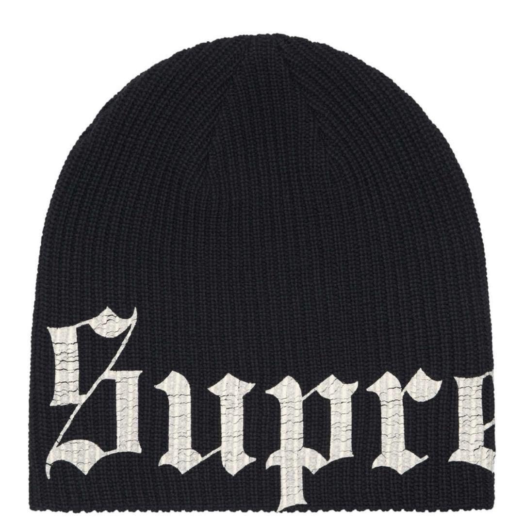 Supreme Old English Printed Beanie (26SS) "Black"