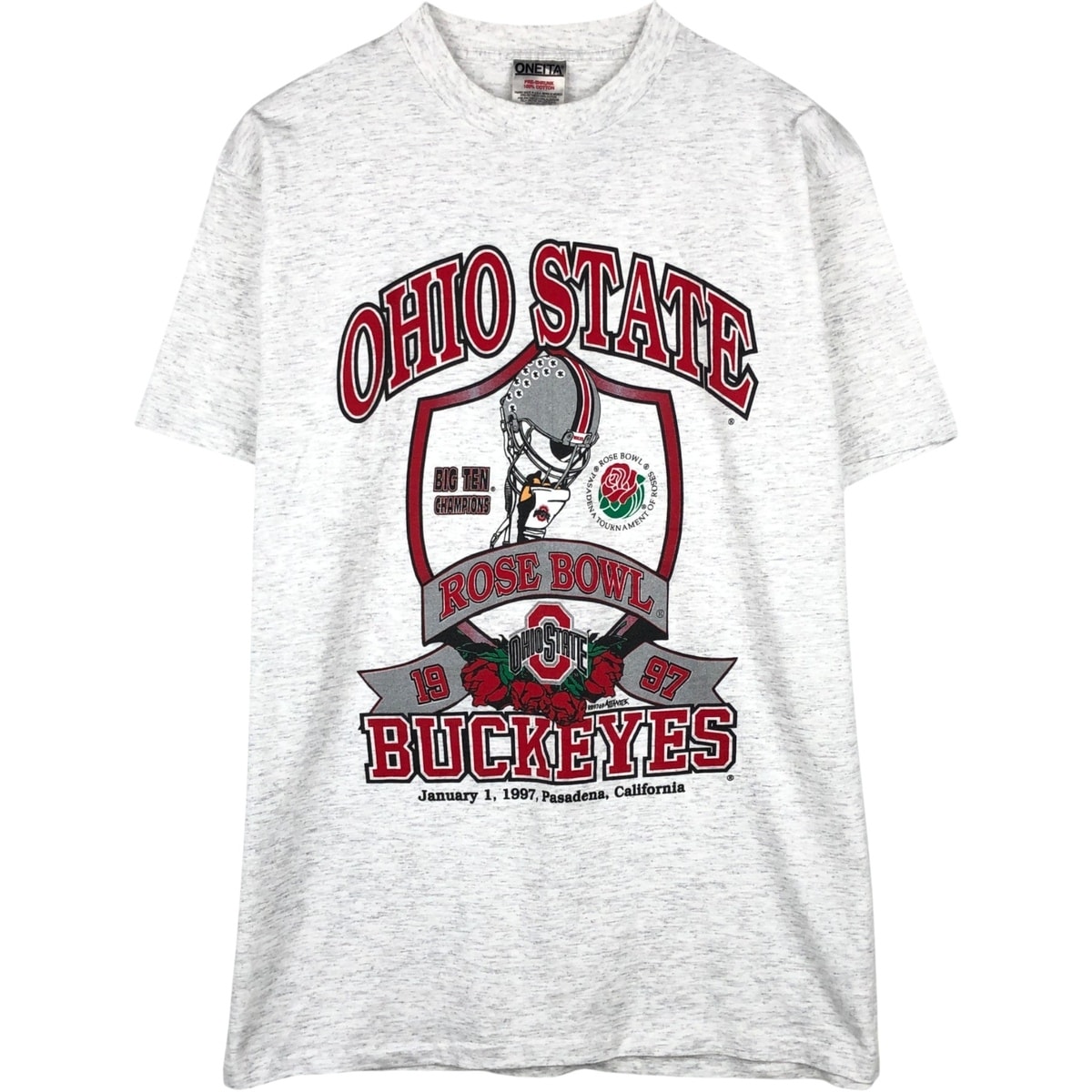 古着 オニータ ONEITA OHIO STATE オハイオ州立大学 ROSE BOWL 1997 ローズボウル カレッジTシャツ メンズL相当 ヴィンテージ/eaa654008