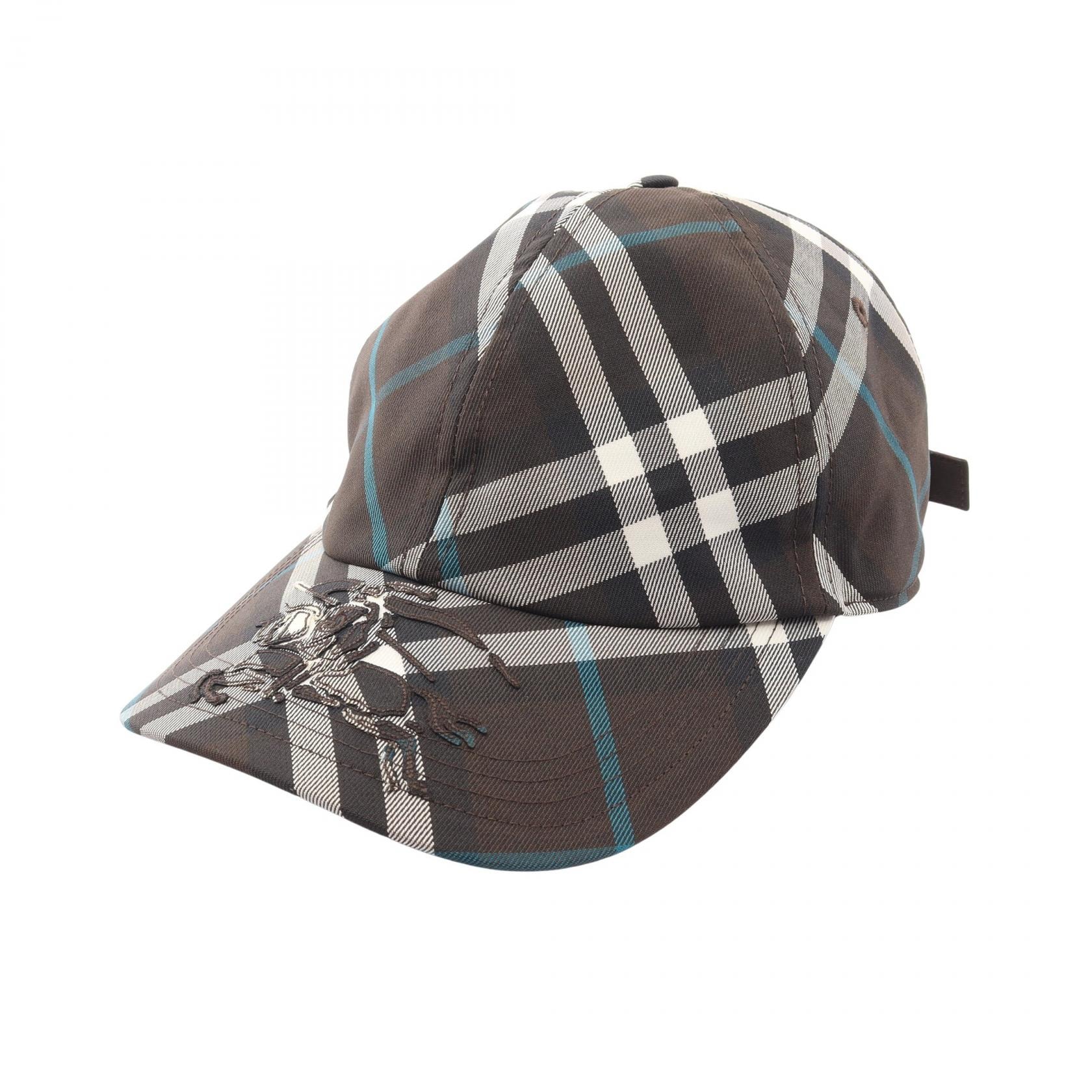 バーバリー BURBERRY チェック ベースボール キャップ 帽子 ポリエステル メンズ レディース ブラウン系 / マルチカラー 8094790 【中古】