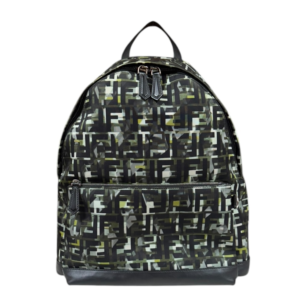 フェンディ カモフラージュ STAMPA CAMOUFF ズッカ リュック・デイパック ナイロン 7VZ042 メンズ FENDI 中古