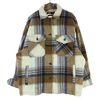 ZARA ザラ マルチカラー 長袖 シャツ XS ブラウン