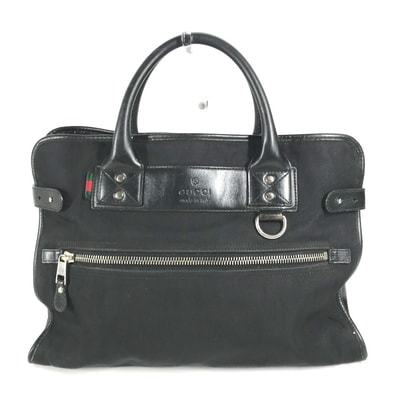 グッチ GUCCI ロゴ 246410 カバン ハンドバッグ トートバッグ ビジネスバッグ ナイロン/レザー ブラック