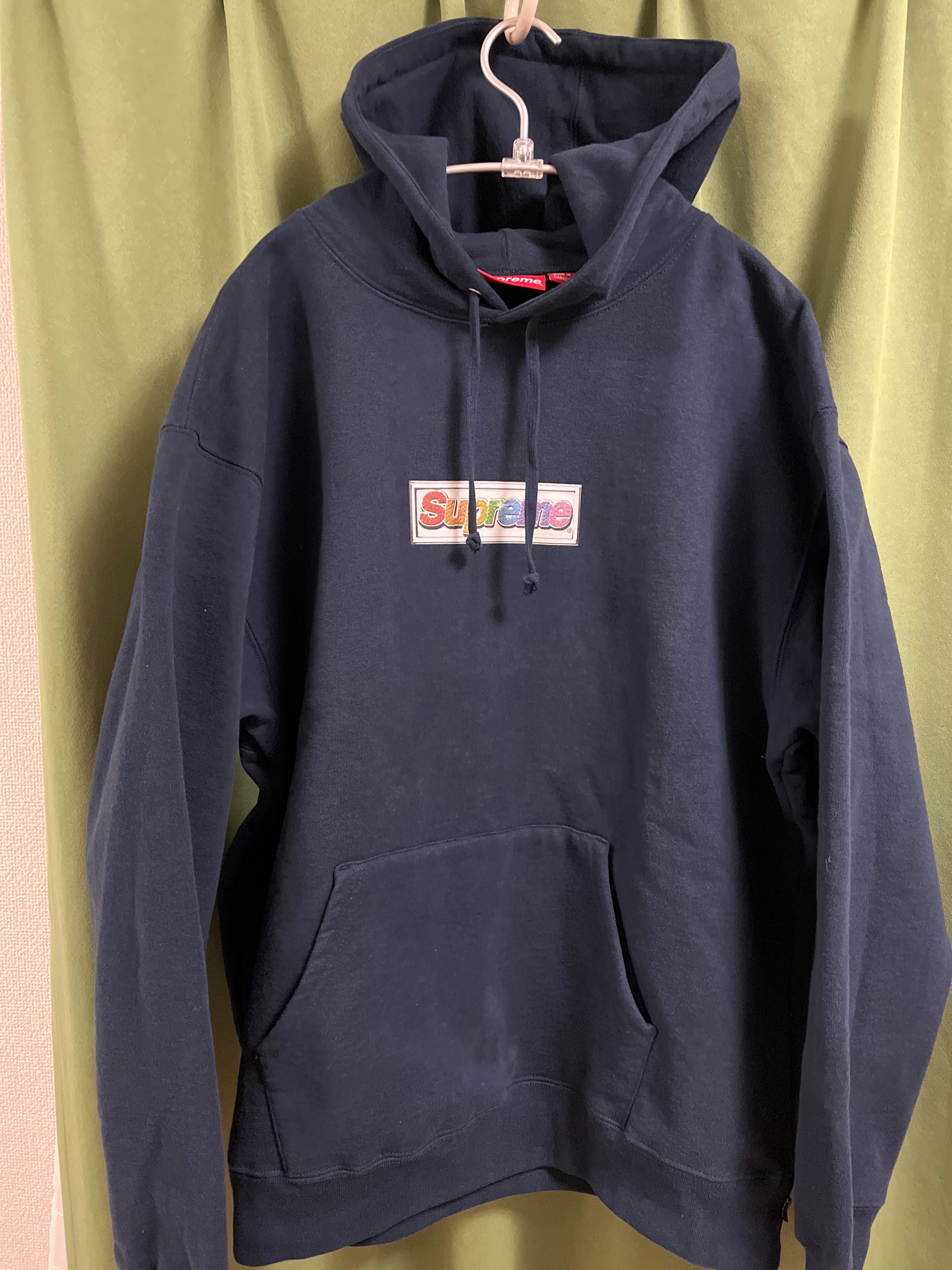 Supreme Bling Box Logo Hooded Sweatshirt "Navy"