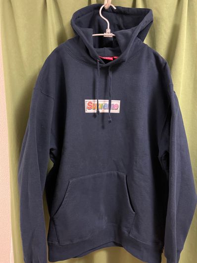 Supreme Bling Box Logo Hooded Sweatshirt "Navy"