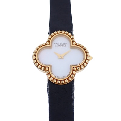 K18YG Van Cleef & Arpels ヴァンクリーフ&アーペル アルハンブラ 136574 ホワイトシェル レディース 腕時計
