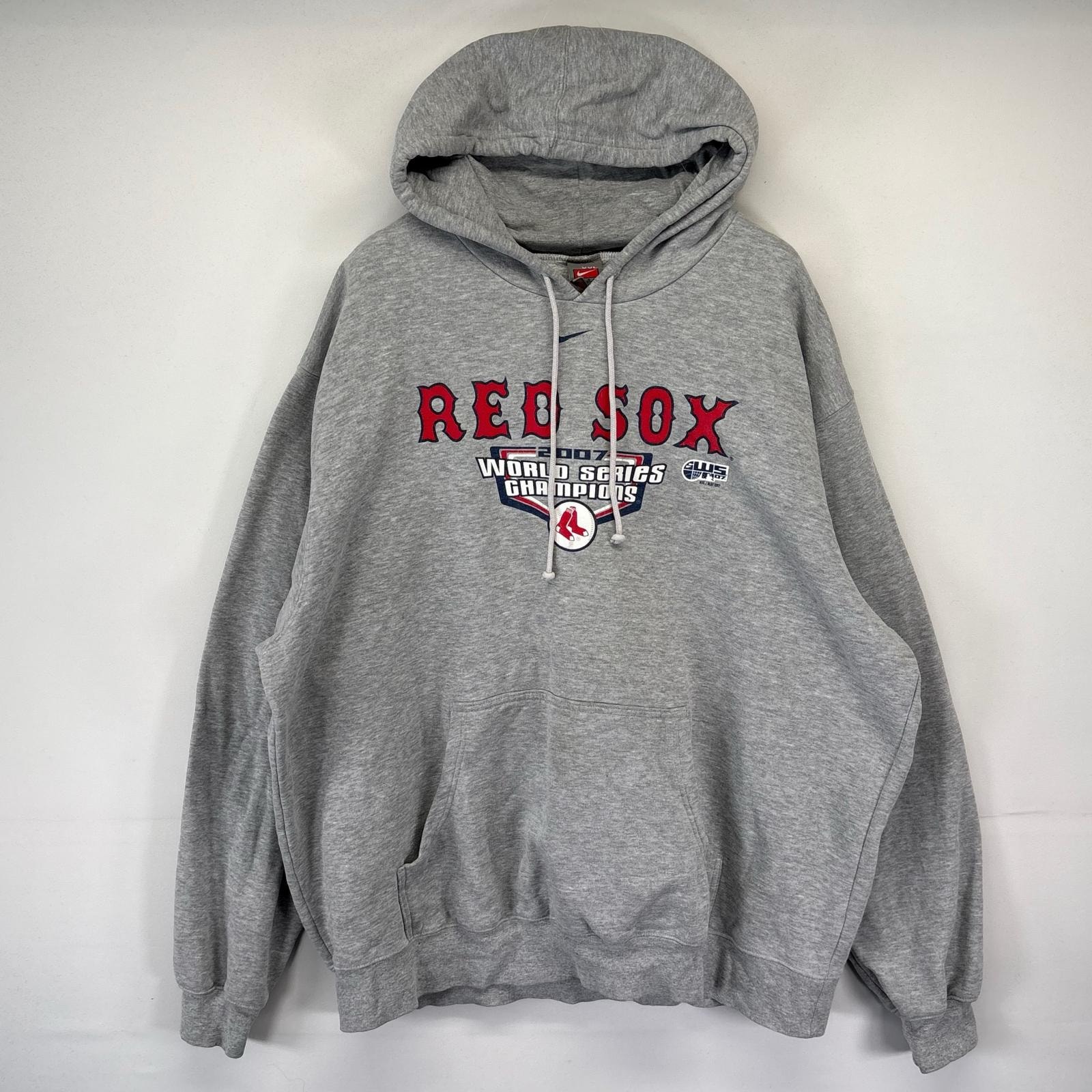 古着 ナイキ NIKE パーカー プルオーバー レッドソックス フーディ RED SOX MLB 大きいサイズ チーム 2XL グレー メンズ
