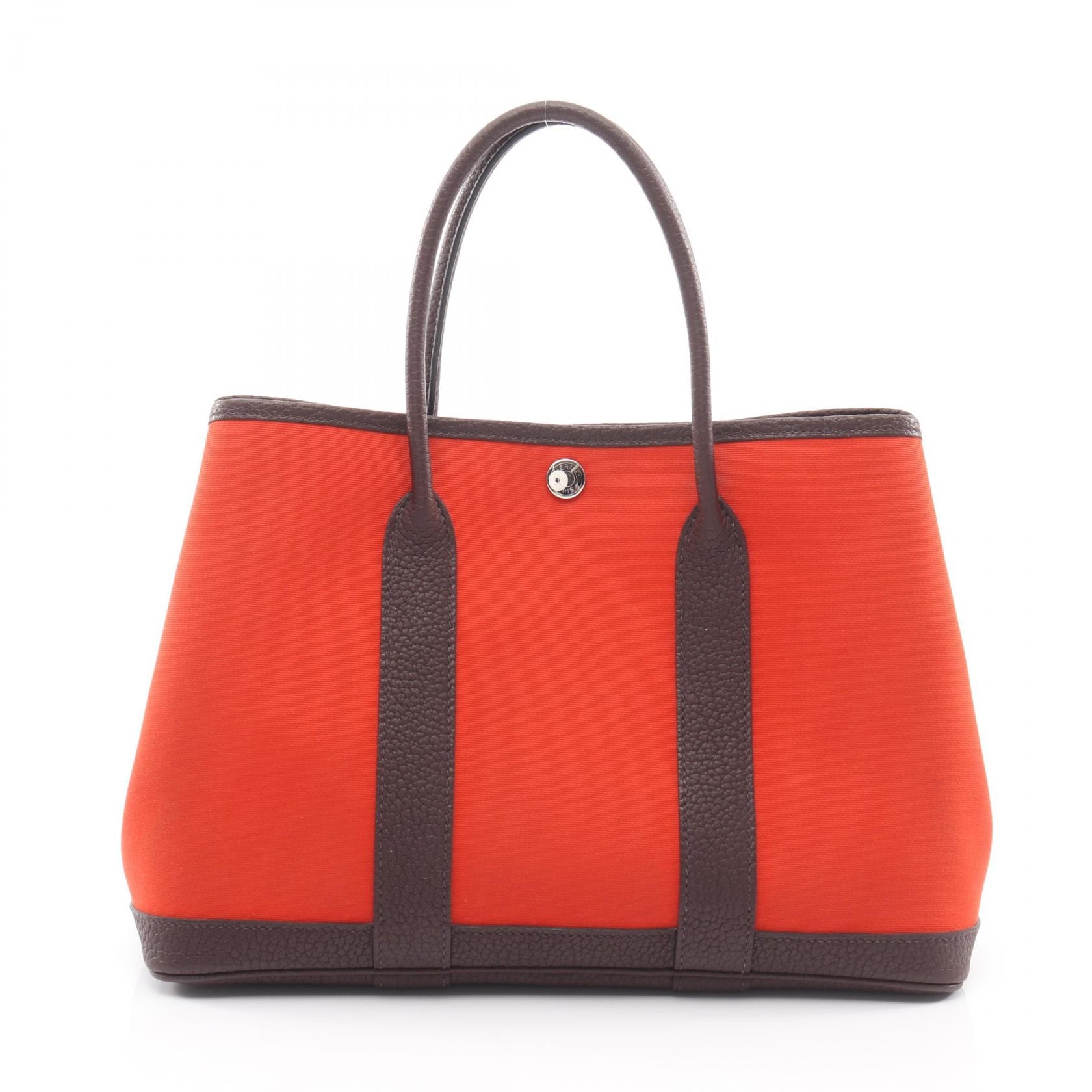 エルメス HERMES ガーデンパーティTPM トートバッグ バッグ キャンバス ネゴンダ トワルオフィシエ ルージュセリエ U刻印(2022年製造) レディース レッド系 / ブラウン系 / オランジュメカノ 【中古】