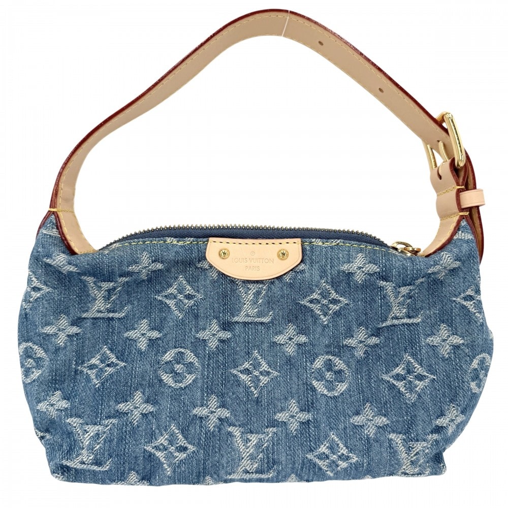 LOUIS VUITTON ルイヴィトン ハンドバッグ ポシェットヒルズ ミニバッグ M82949 モノグラムデニム ブルー 青 ゴールド金具 レディース 美品【中古品】