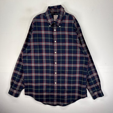 古着 ブルックスブラザーズ Brooks Brothers 長袖シャツ BD 1818 胸ポケ M ネイビー系 チェック メンズ