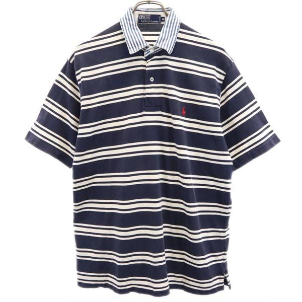 Polo by Ralph Lauren ポロバイラルフローレン ボーダー柄 半袖 シャツ M ネイビー系