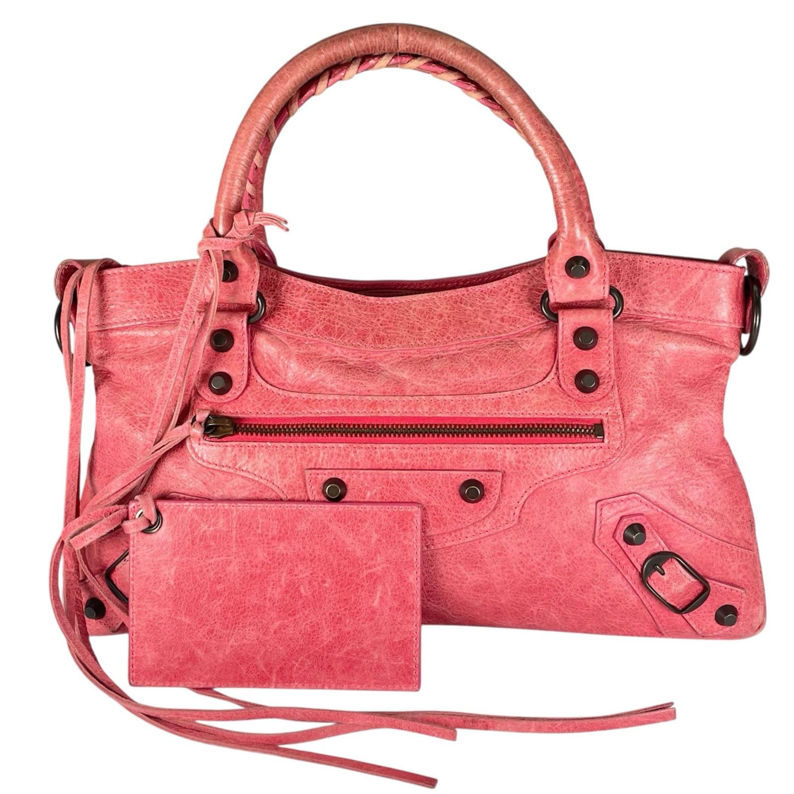 BALENCIAGA バレンシアガ ザ・ファースト 103208 ハンドバッグ レザー ピンク レディース 2WAY【中古】