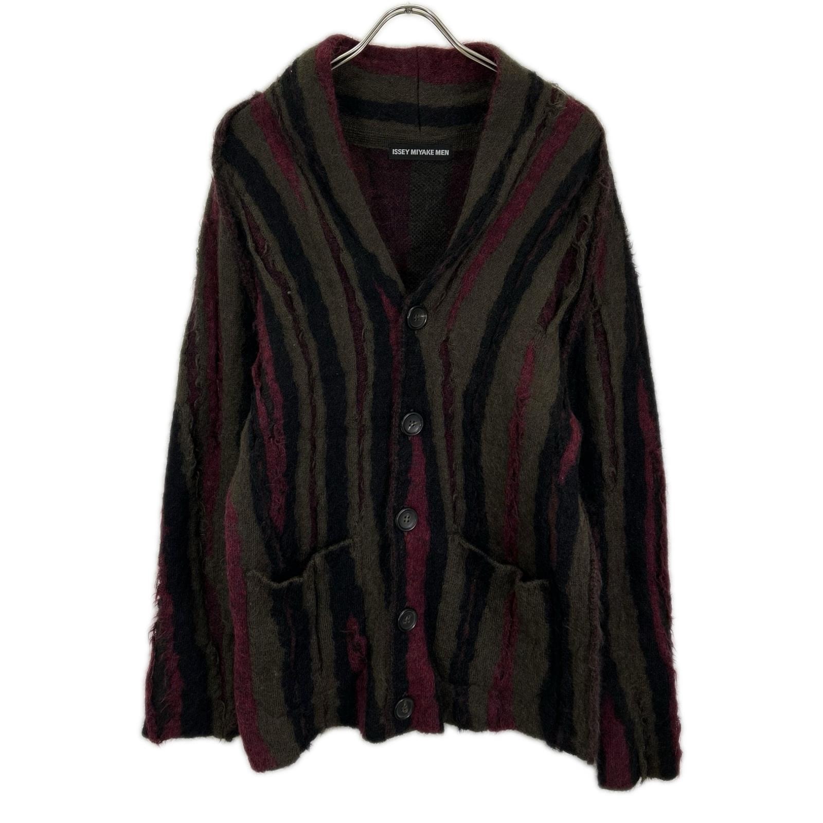 イッセイミヤケメン 14AW ME43KO177 マルチカラー モヘヤ カーディガン 3