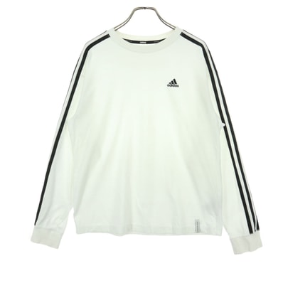 adidas アディダス ワンポイントロゴ 長袖 Tシャツ M ホワイト ロンT