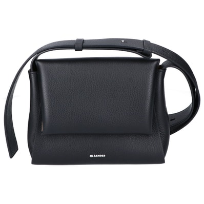 ジルサンダー J07WD0113 ブラック ソフトグレインカーフ エンボスロゴ ENVELOPE MESSENGER MINI/エンベロープ メッセンジャー ミニ -
