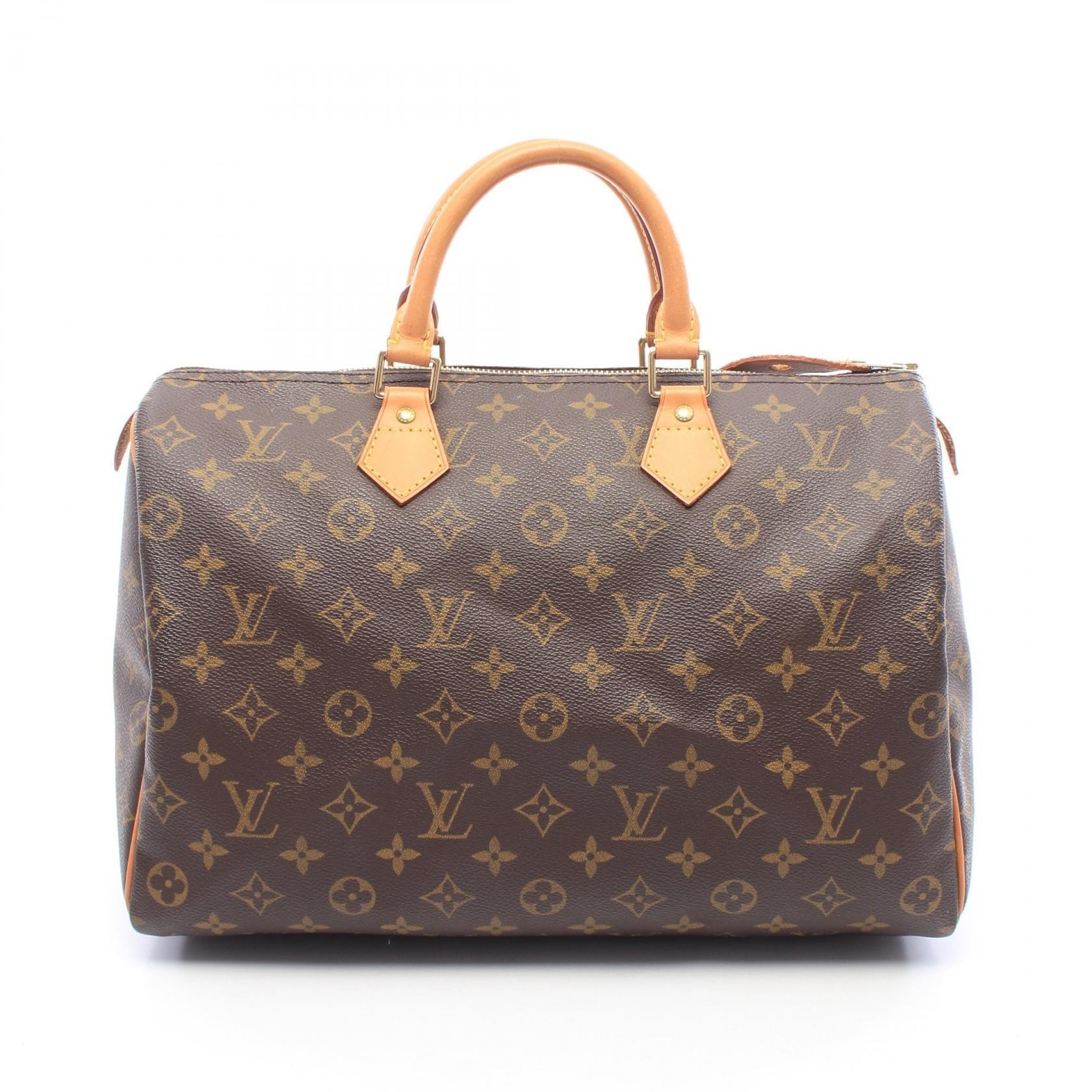 ルイ・ヴィトン LOUIS VUITTON スピーディ35 モノグラム ハンドバッグ バッグ PVCコーティングキャンバス レザー モノグラム レディース ブラウン系 M41524 【中古】