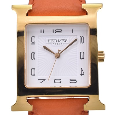 エルメス HERMES HH1.801 Hウォッチ ホワイト クォーツ レディース 良品 腕時計 E#147137