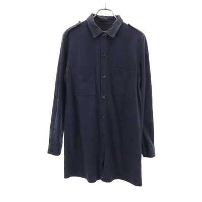 ZARA WOMAN ザラウーマン 長袖 ロールアップ袖 シャツ XS ネイビー