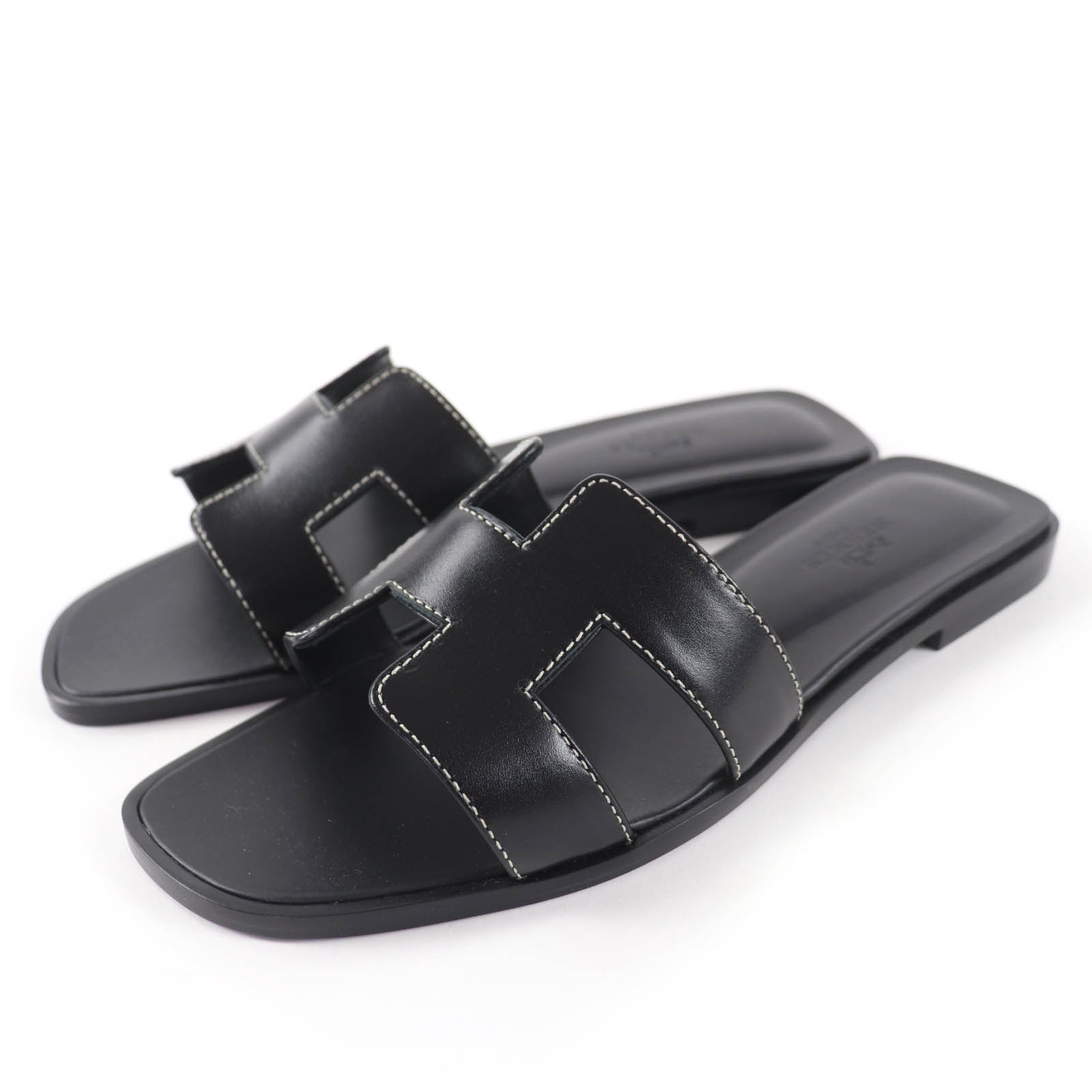 未使用品 エルメス サンダル オラン ブラック レディース 35.5