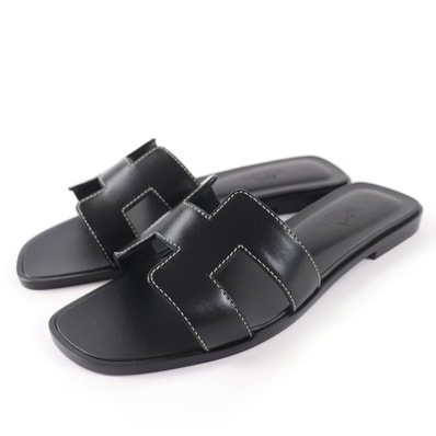 未使用品 エルメス サンダル オラン ブラック レディース 35.5