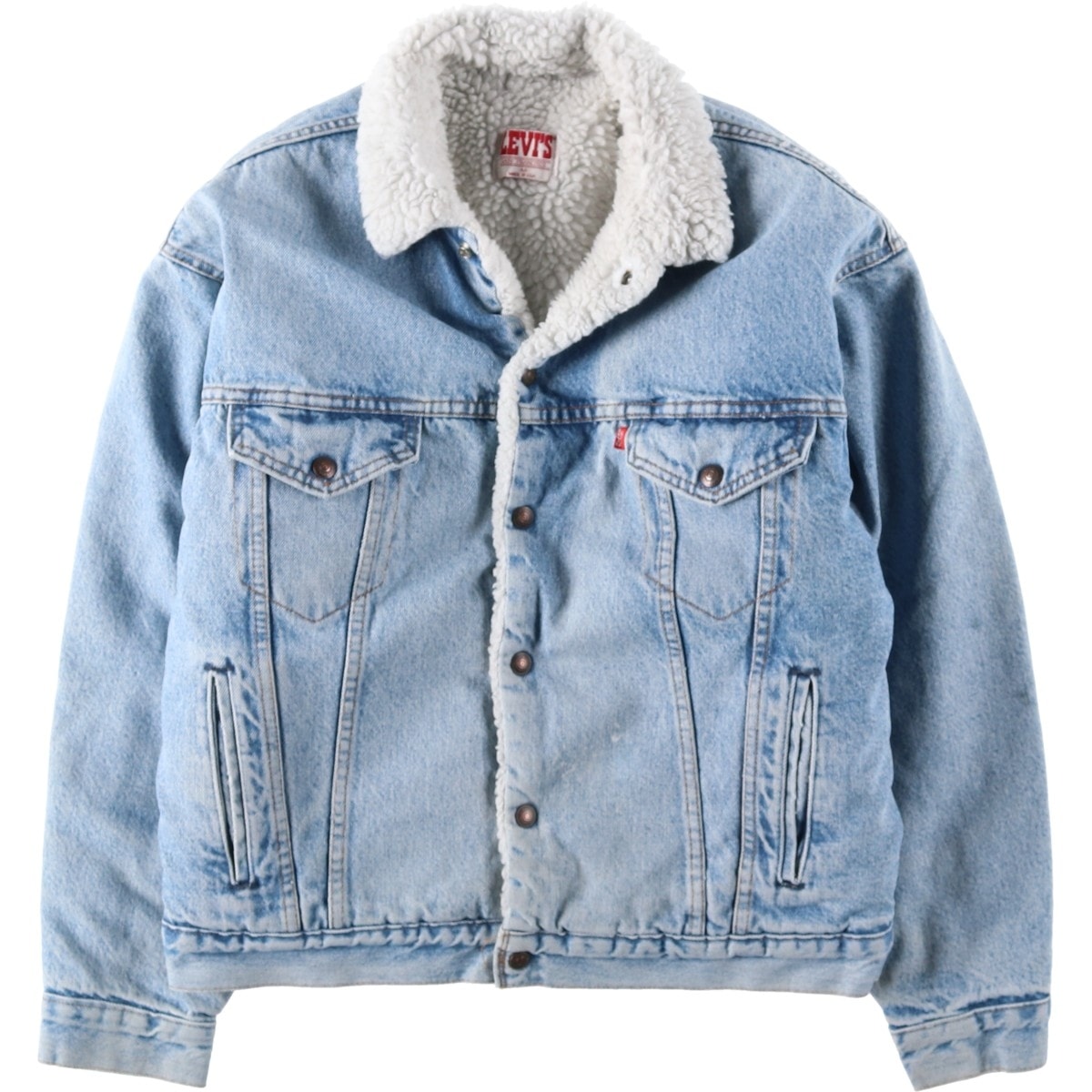 古着 80~90年代 リーバイス Levi's 70609-0214 中綿入り デニムボアジャケット USA製 メンズM相当 ヴィンテージ/eaa632487