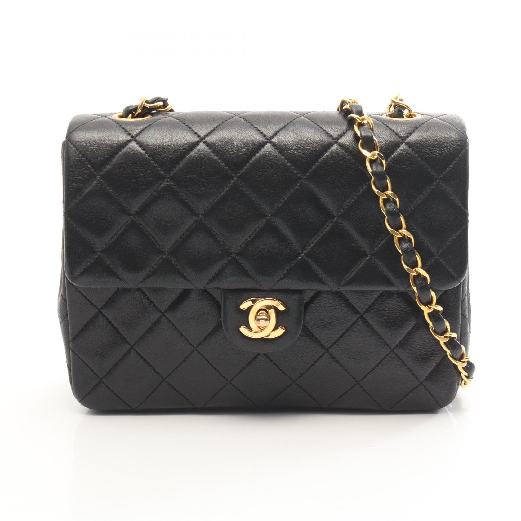 シャネル CHANEL ミニマトラッセ20 ショルダーバッグ バッグ ラムスキン(羊革) レディース ブラック系 【中古】