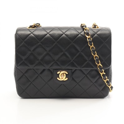 シャネル CHANEL ミニマトラッセ20 ショルダーバッグ バッグ ラムスキン(羊革) レディース ブラック系 【中古】