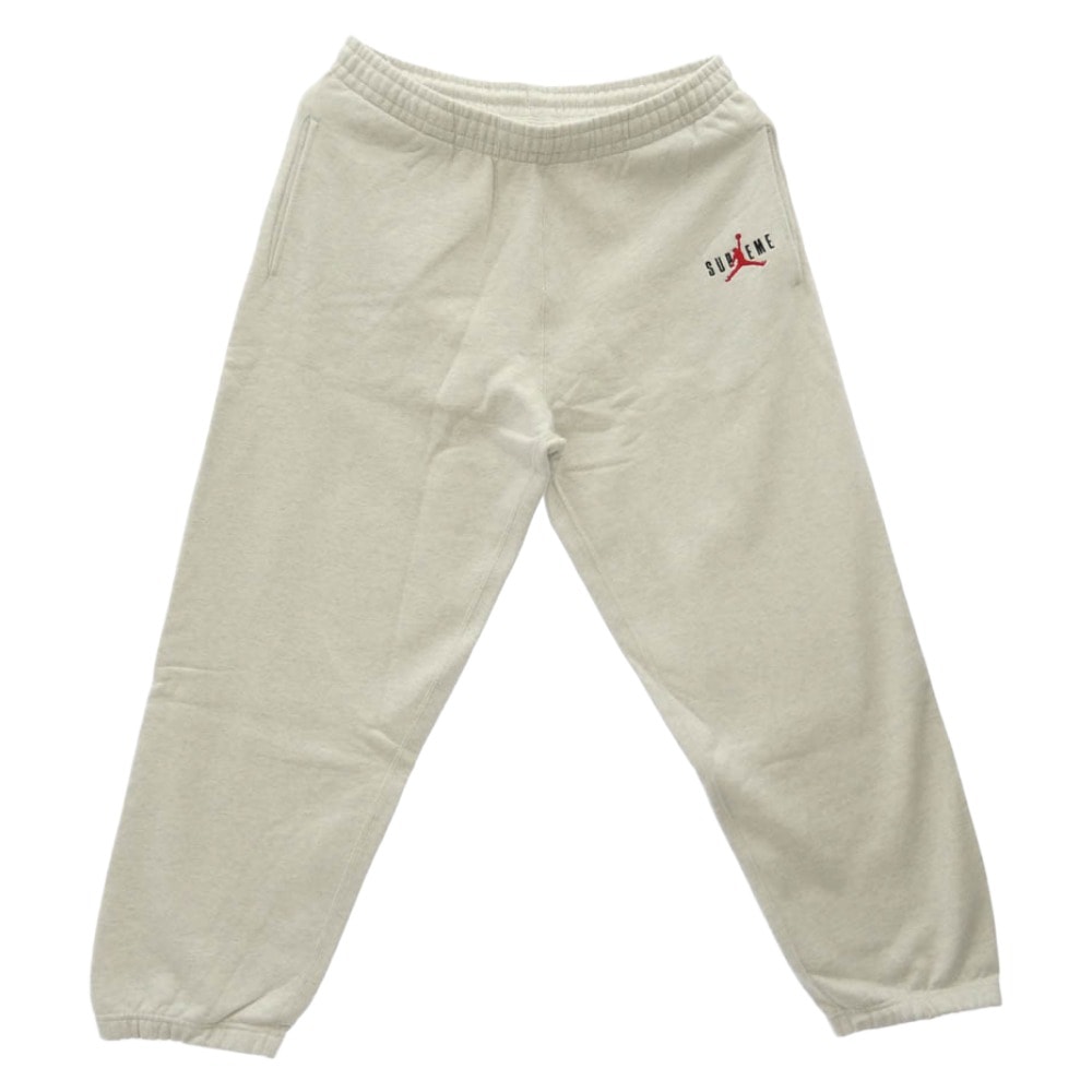 Supreme シュプリーム パンツ 24AW HF0838-051 x Jordan ジョーダン Sweatpant ジャンプマン刺繍 スウェットパンツ グレー系 L【極上美品】【中古】