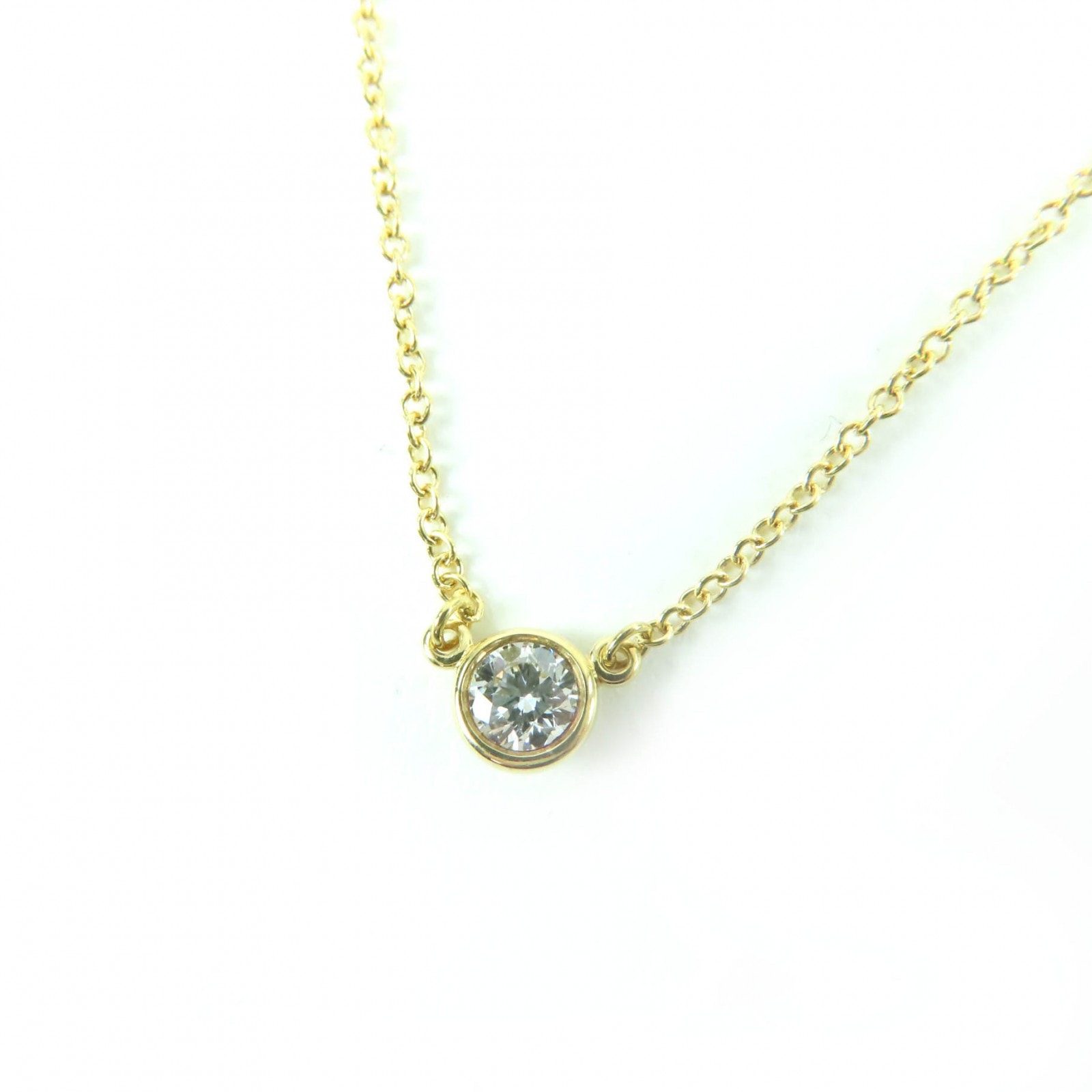 極美品 ティファニー バイ ザ ヤード シングル ダイヤモンド ペンダント