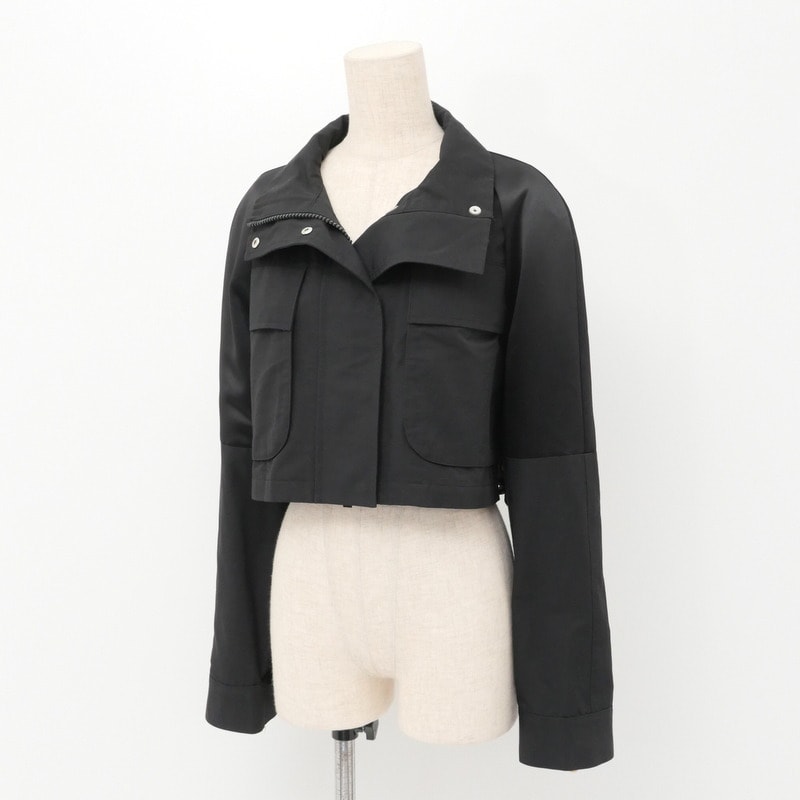 ■美品■2022年製■Sacai サカイ ジャケット サイズ2 ショートジャケットジップアップジャケット 異素材切替 ブランド古着【中古】20240603/GP7854