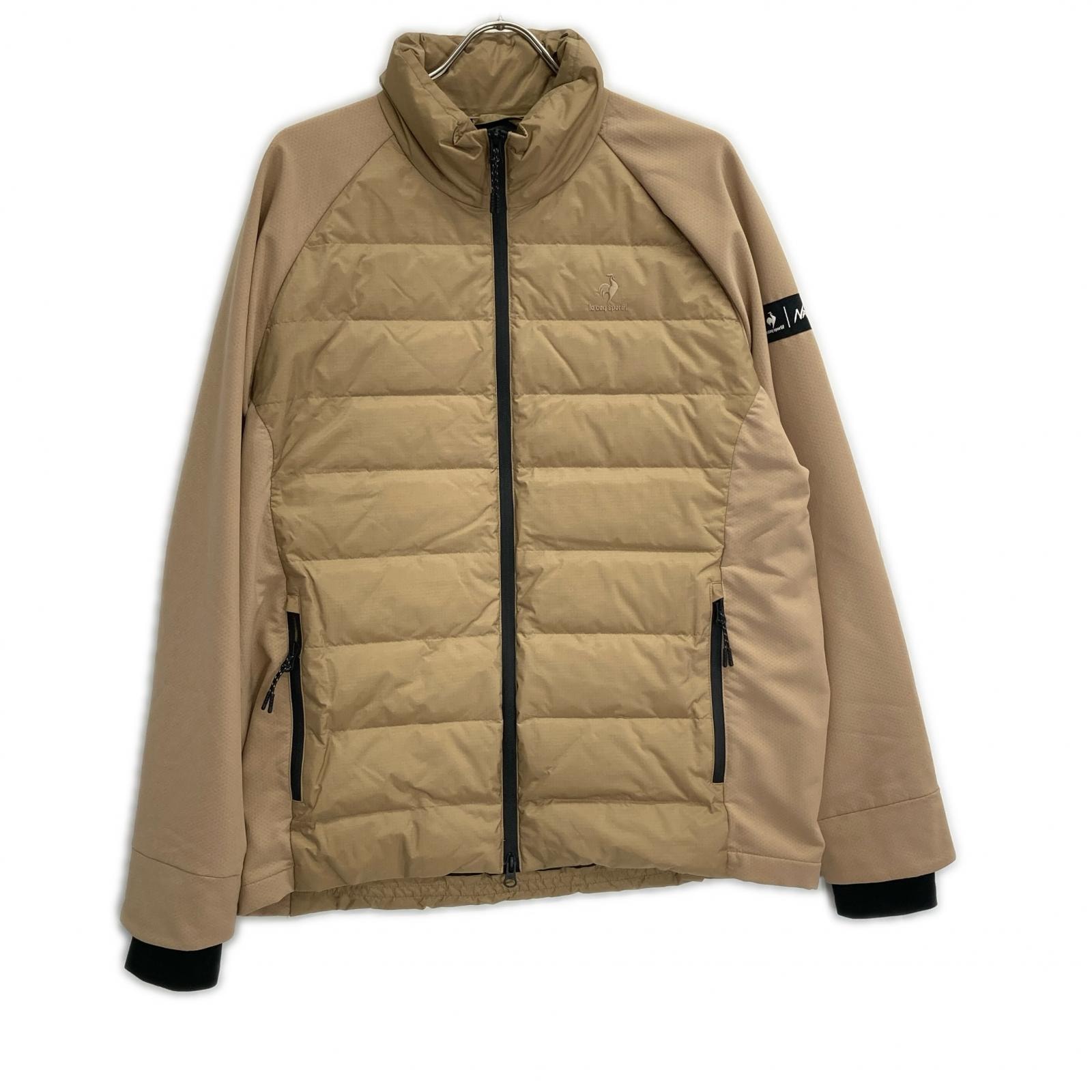 ナンガ ×le coq sportif QGMSJL56 ベージュ ナイロン キルティングスタンドカラーダウンジャケット LL