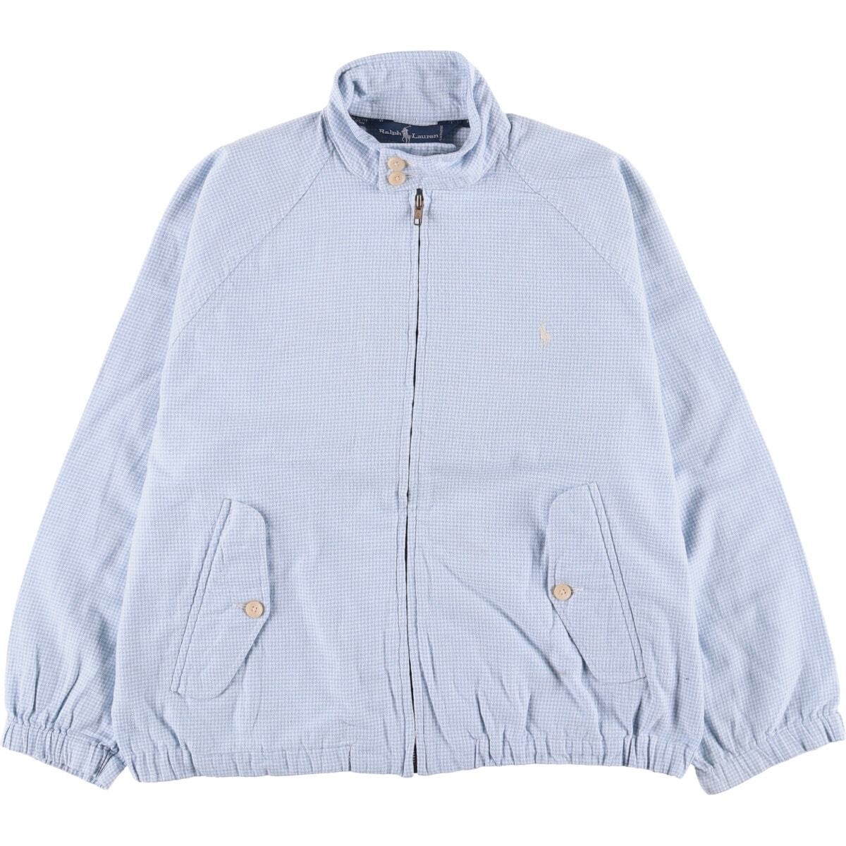古着 ラルフローレン Ralph Lauren 千鳥格子柄 ハリントンジャケット スイングトップ メンズM相当/eaa565496