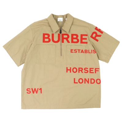極美品 バーバリー ホースフェリー 半袖シャツ IT42 4560518