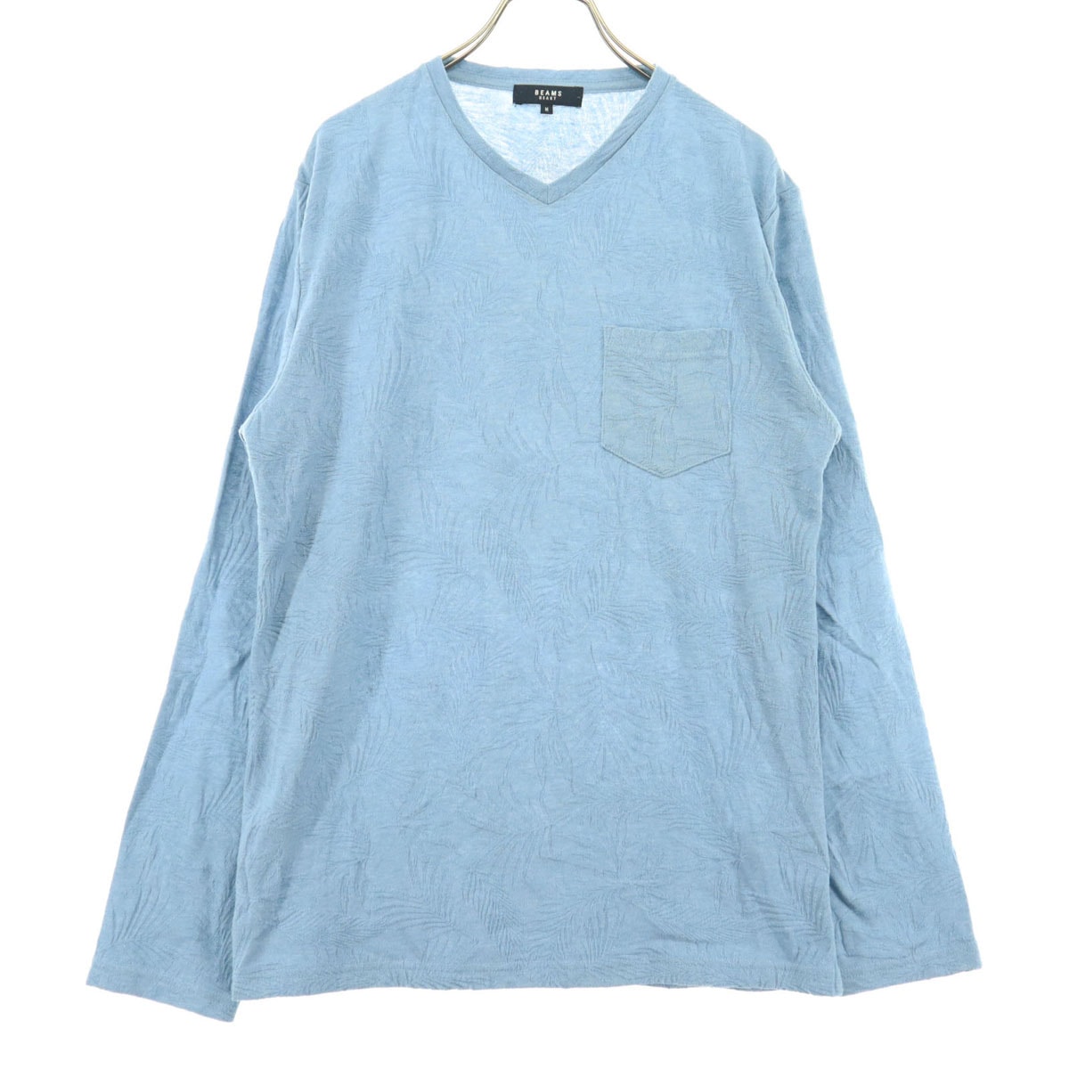美品 BEAMS HEART ビームスハート 総柄 長袖 Tシャツ M ブルー