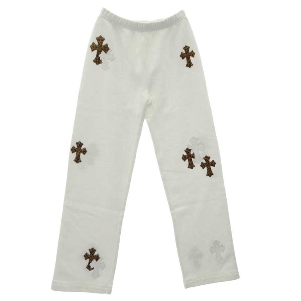 Chrome Hearts Y Not Multicolor Leather Cross Patch Sweatpants "White"