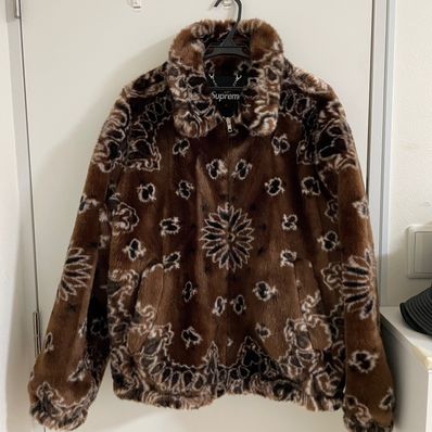 Supreme Bandana Faux Fur Bomber Jacket "Brown"