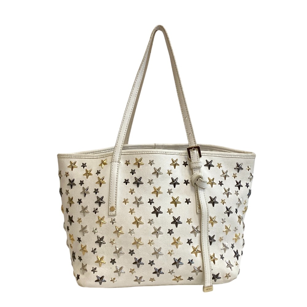 ジミーチュウ JIMMY CHOO トートバッグ マルチスタッズ サシャ ホワイト