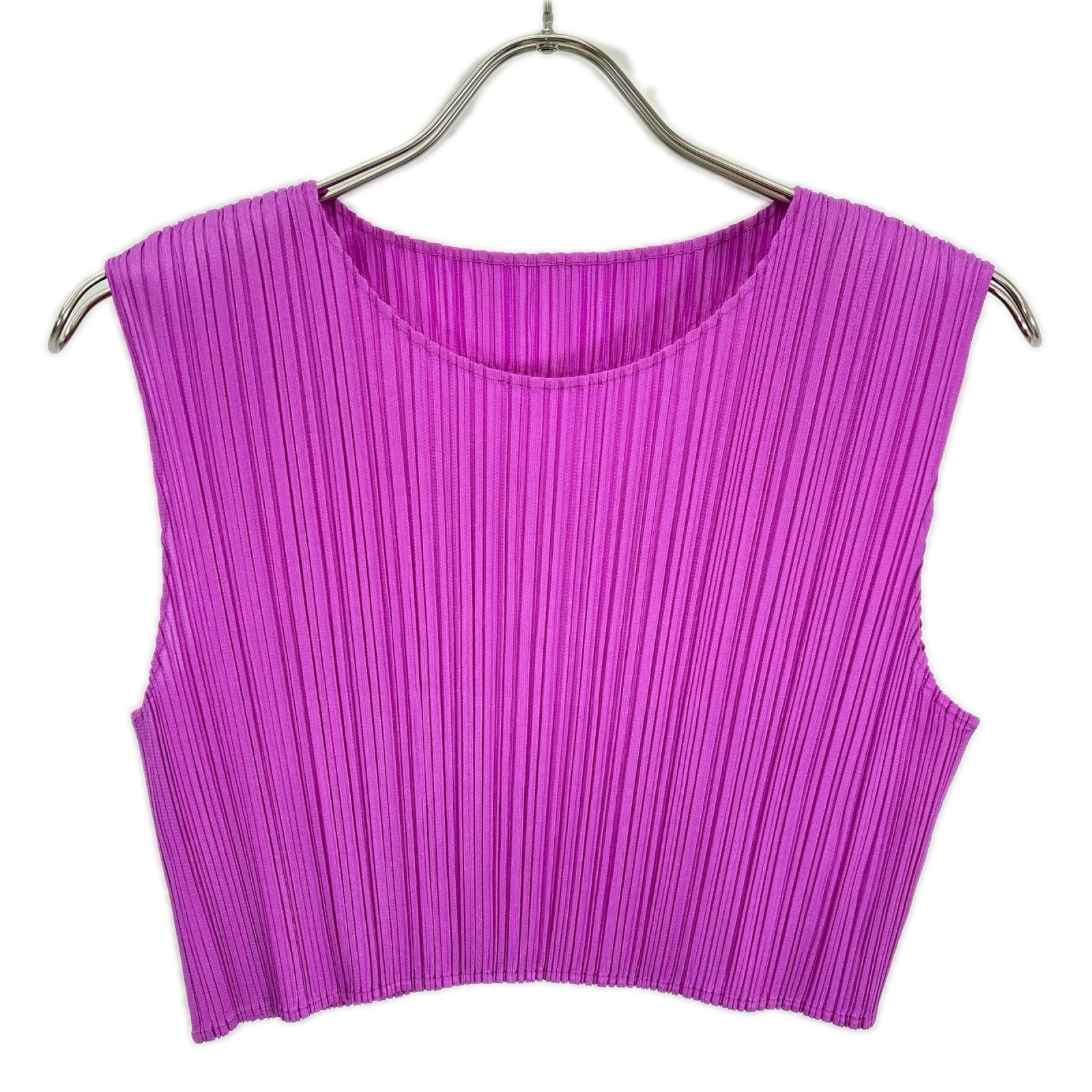 プリーツプリーズ PP41JK001 パープル JUICY COLORS ノースリーブトップス 青山限定 -