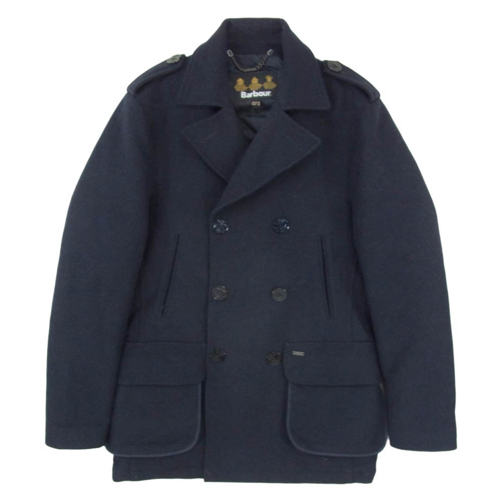 Barbour バブアー 15019 ウール エポレット付 Pコート ピーコート ネイビー系 38【中古】