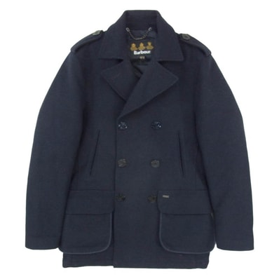 Barbour バブアー 15019 ウール エポレット付 Pコート ピーコート ネイビー系 38【中古】