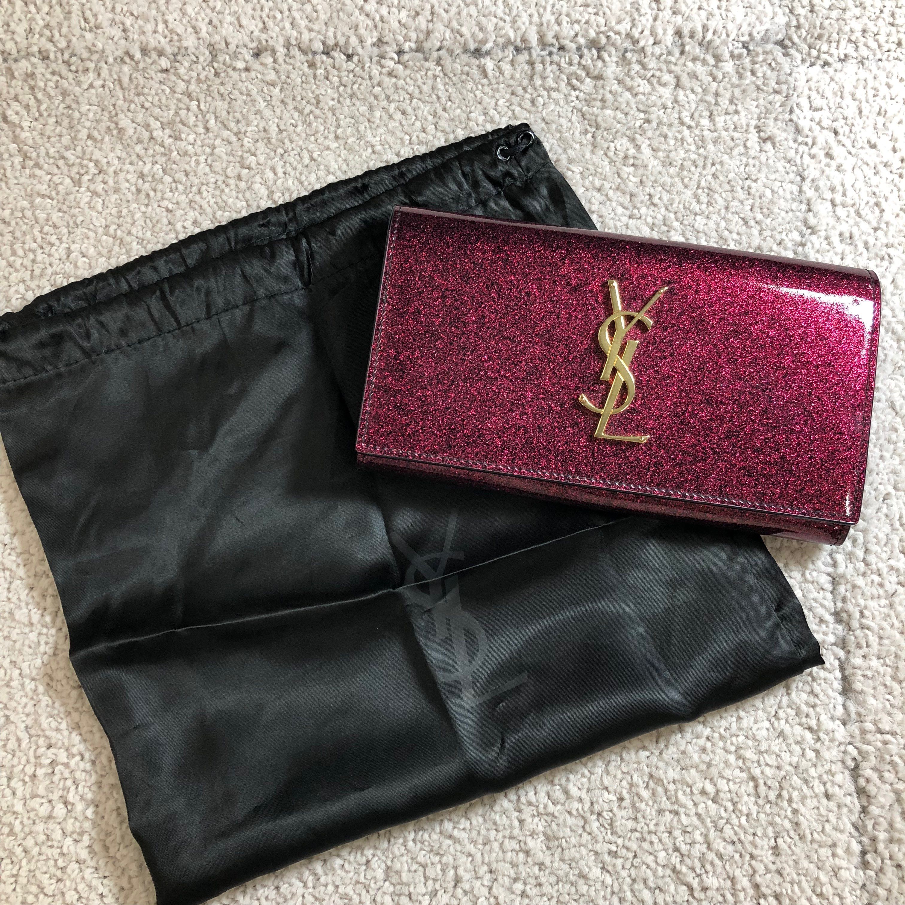 Saint Laurent Logo Enamel Wallet "Pink Gold"