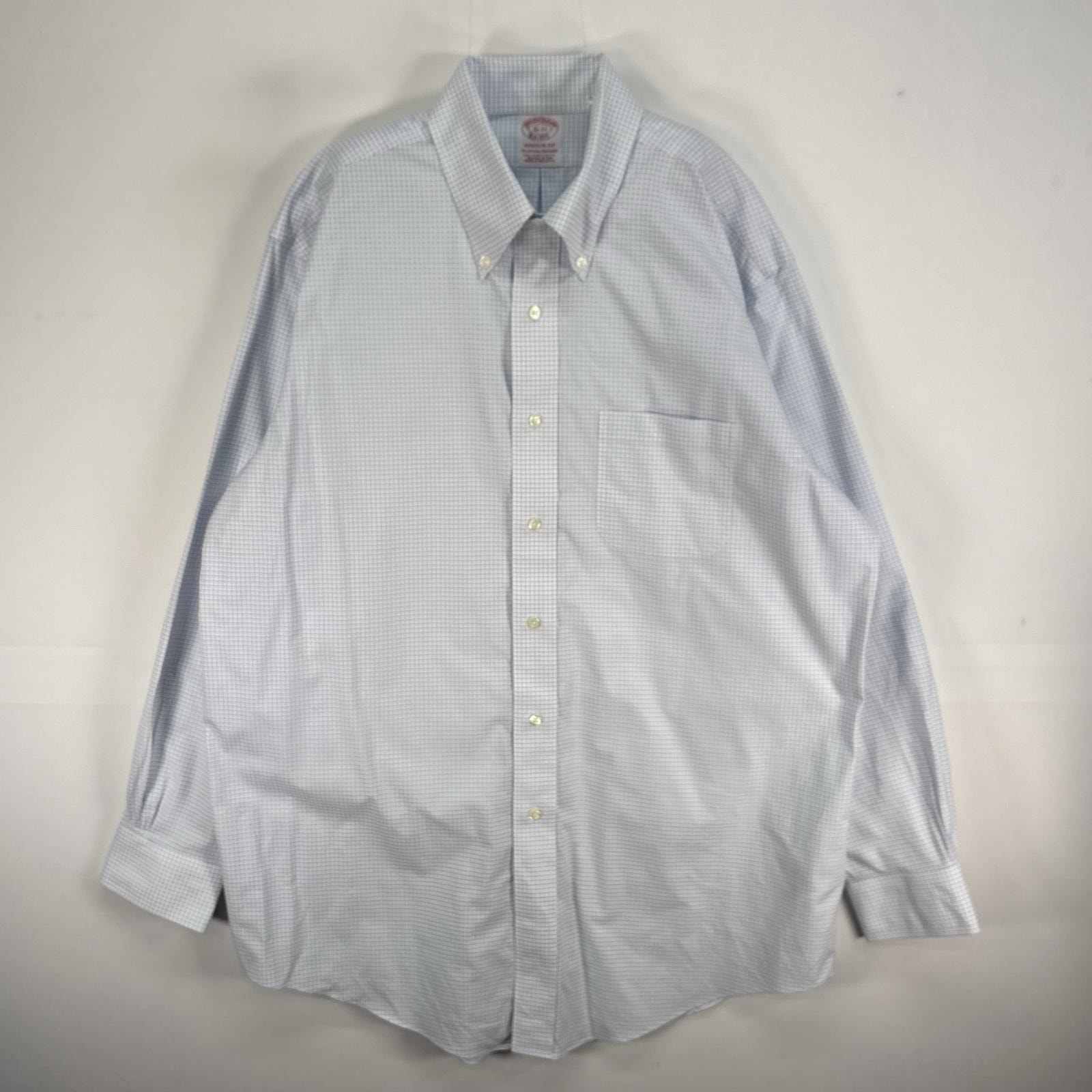 古着 ブルックスブラザーズ Brooks Brothers 長袖シャツ ボタンダウン MADISON FIT 胸ポケ L  ホワイト系 チェック メンズ