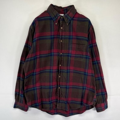古着 ブルックスブラザーズ Brooks Brothers 長袖シャツ ボタンダウン 1818 ネルシャツ L ネイビー系 チェック メンズ