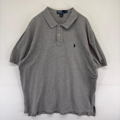 古着 ポロバイラルフローレン Polo by Ralph Lauren 半袖シャツ ワンポイント刺繍ロゴ 大きいサイズ ポロシャツ 2XL グレー系 メンズ