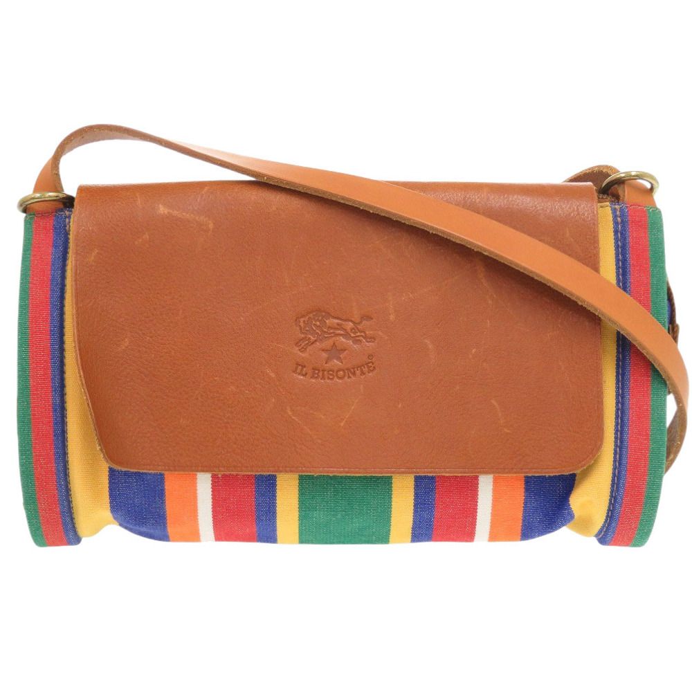 イルビゾンテ    ストライプ レザー コットン マルチカラー