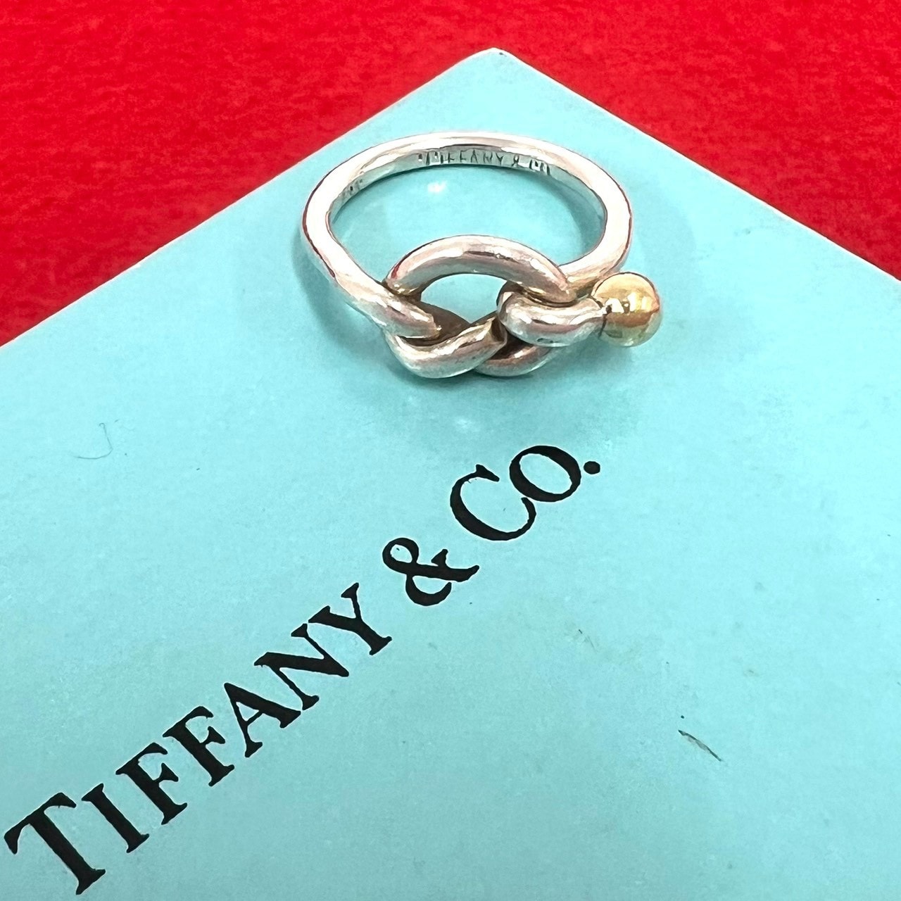 TIFFANY&Co. ティファニー ラブノット リング シルバー925 K18イエローゴールド リング・指輪 7号 シルバー
 33831