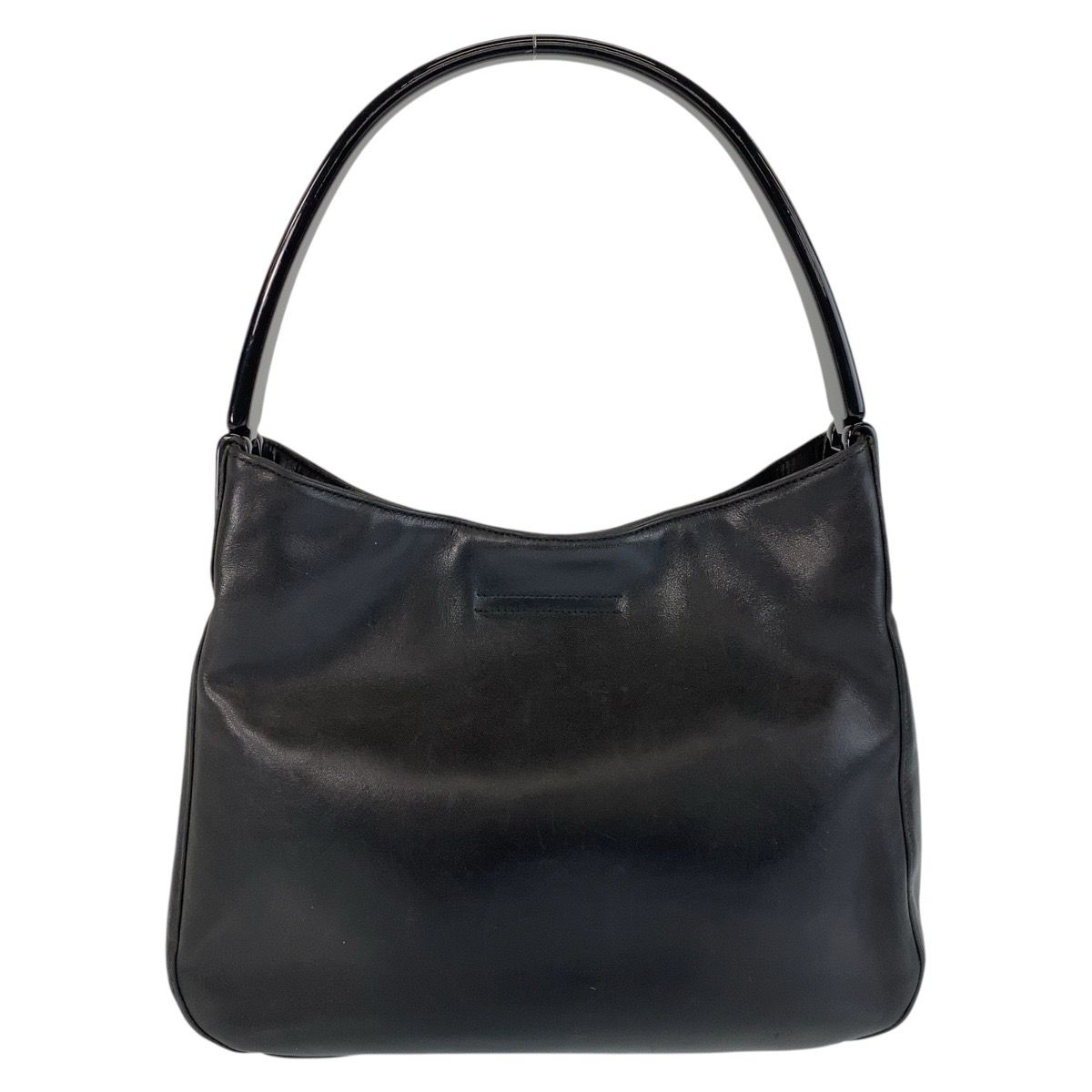 美品 PRADA プラダ ブラック 黒 レザー プラスチック/ ショルダーバッグ 502877 【中古】