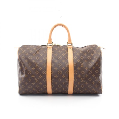 ルイ・ヴィトン LOUIS VUITTON キーポル45 モノグラム ボストンバッグ バッグ PVCコーティングキャンバス レザー メンズ レディース ブラウン系 M41428 【中古】