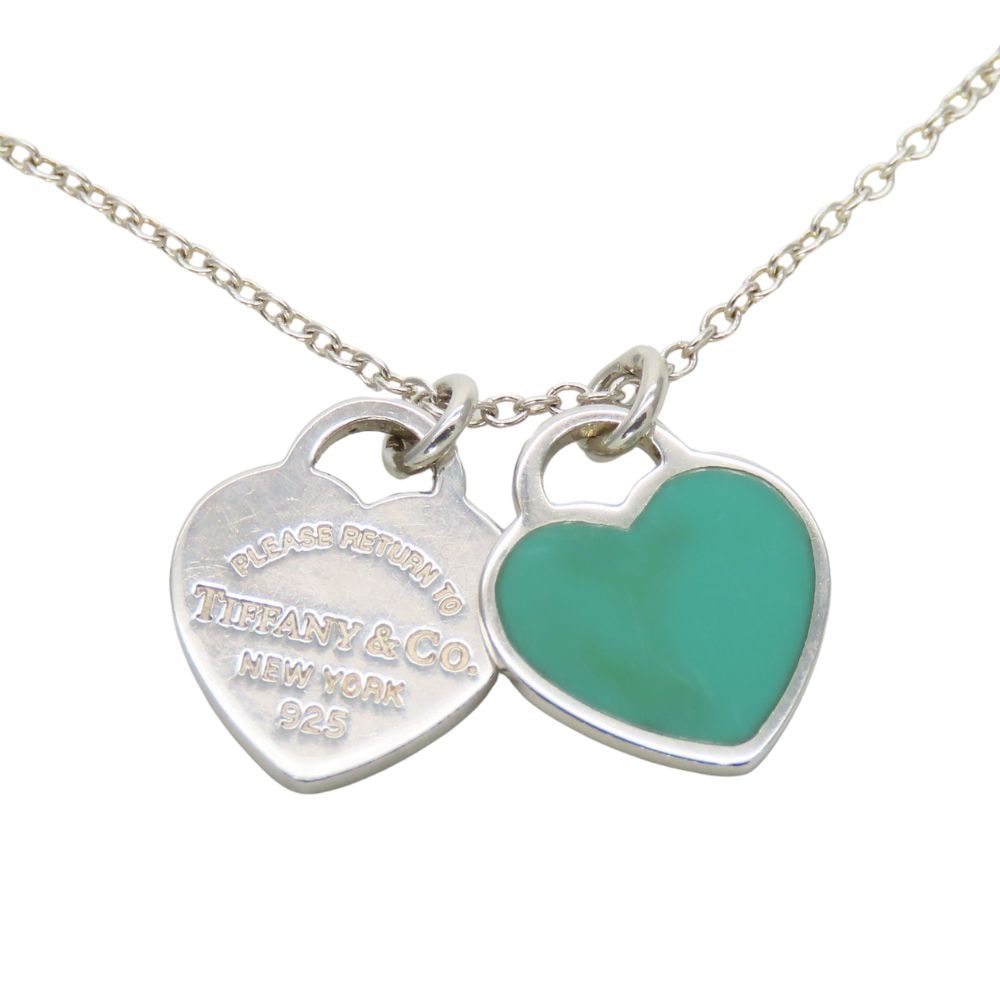 【中古】 ティファニー ネックレス リターントゥ ダブルハート シルバー925 約2.5g シルバー ティファニーブルー ミニ アクセサリー ペンダント レディース 女性 TIFFANY&Co.