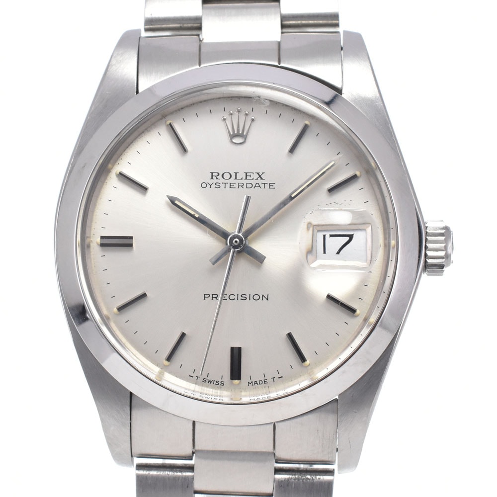 ロレックス ROLEX 6694 ヴィンテージ オイスターデイト プレシジョン Cal.1225 シルバー 手巻き メンズ 良品 腕時計 Q#149082