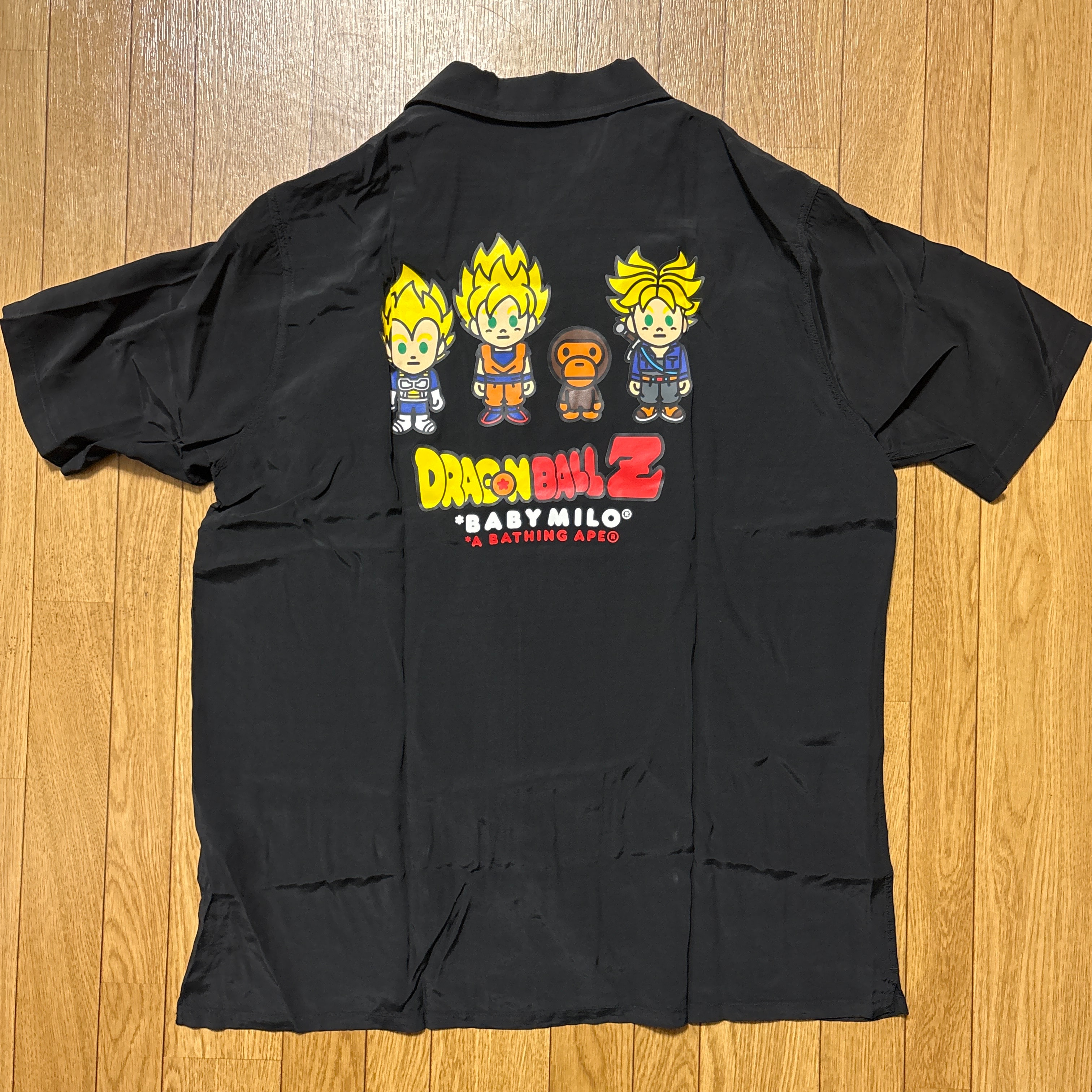 ★size XL★ 新品 BAPE DRAGONBALL Z シャツ 半袖 A BATHING APE エイプ ドラゴンボール 鳥山明 日本限定 悟空 ベジータ トランクス